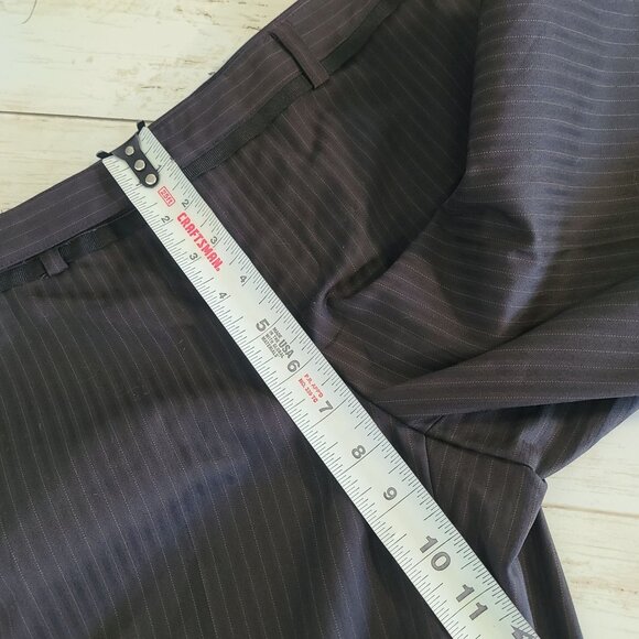 Nine West Slouchy Cyndi Trousers Black Pinstripe Classic Career NEW 2 Petite $89 - Picture 5 of 9